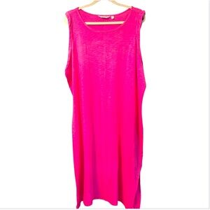 New Candace Cameron Bure Sun-kissed Petite Midi T-Shirt Dress. Hot Fuscia. 2XP.
